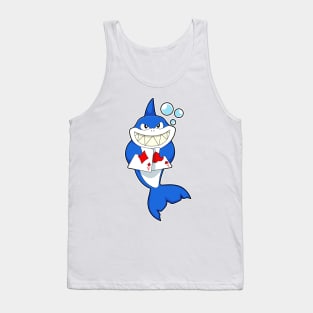 Shark at Poker with Poker cards Tank Top